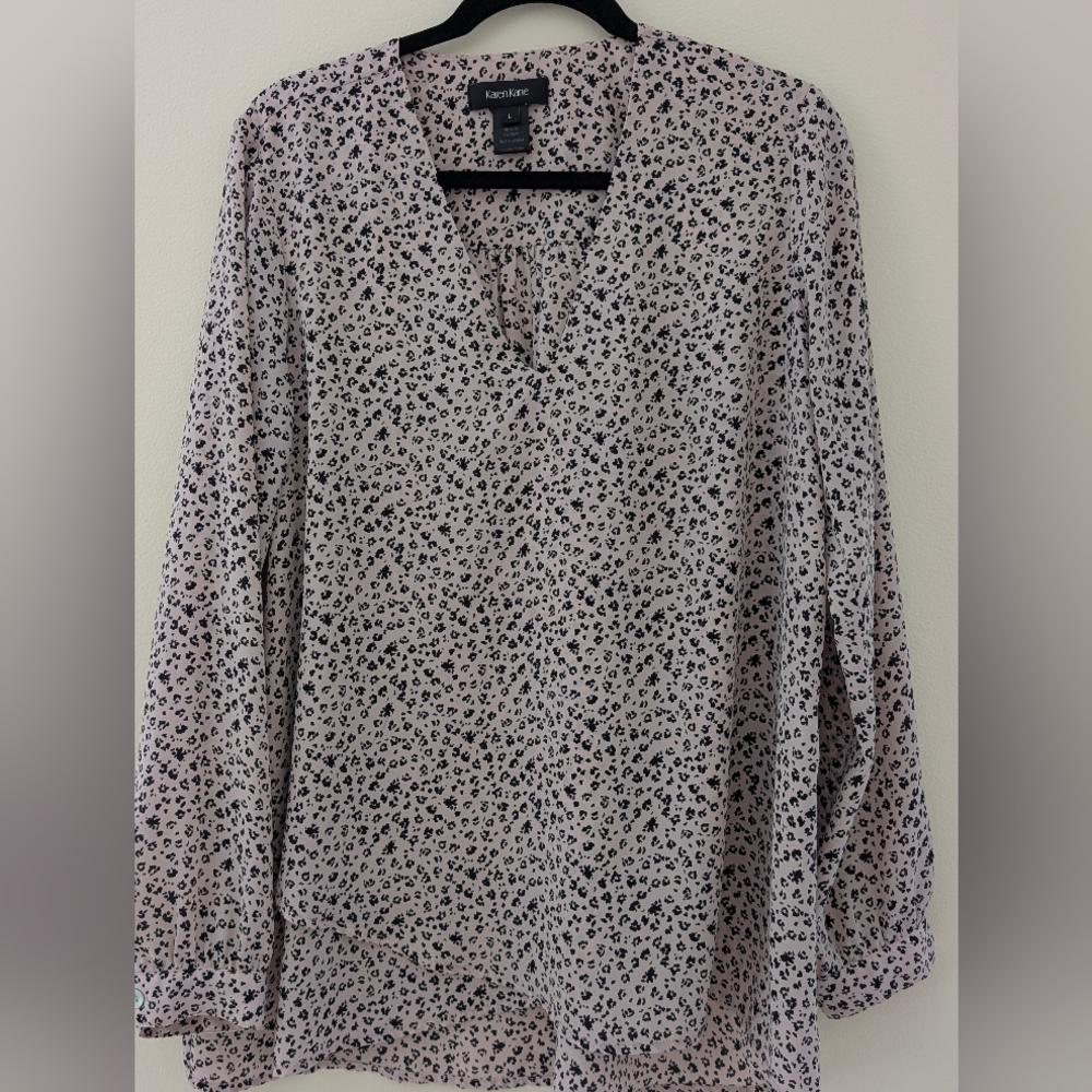 💜 Beautiful ❤️ Karen Kane Blush & Black Blouse Size L
